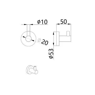 Набор аксессуаров для ванной комнаты AQUAME Trento AQM7221CR 5 в 1, хром 6