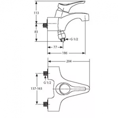 Смеситель для ванны Ideal Standard Ceramix 60 S (A3832AA) 1