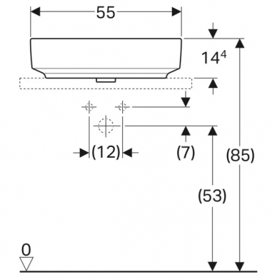 Раковина накладная Geberit VariForm (500.774.01.2) (55 см) 1