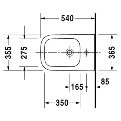 Биде подвесное Duravit Happy D.2 (2258151300) антрацит матовый 4