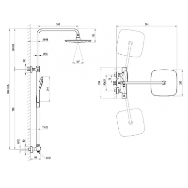 Душевая система Ravak 10° Free (X070160) с термостатом, черная матовая 5