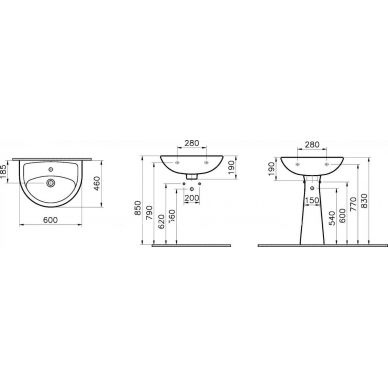 Раковина Norm Fit (6895B099-1778) 60 см 6