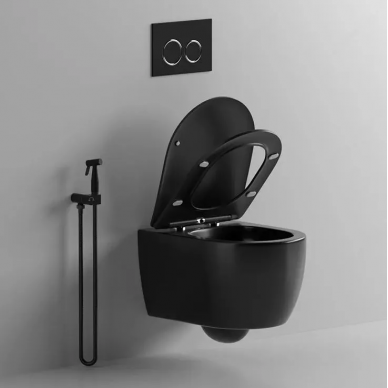 Унитаз подвесной Cerutti SPA Oglio Aria MB (CT9239) безободковый, микролифт, чёрный матовый 6