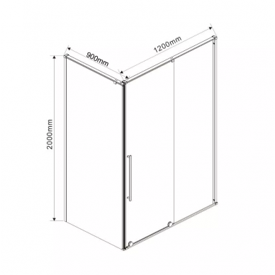 Душевой уголок Vincea Arno (VSR-1A9012CLB) 120х90х200 см, профиль черный/стекло прозрачное 8