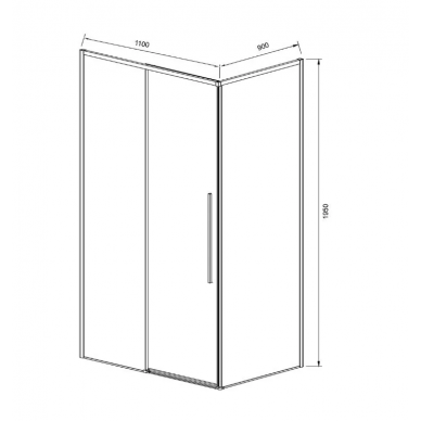 Душевой уголок Vincea Slim-N (VSR-4SN9011CLB) 110х90х195 см, профиль черный/стекло прозрачное 4