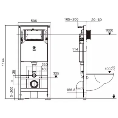Инсталляция Welt Wasser AMBERG 506 + TELBACH 004 GL-WT + AMBERG RD-WT в комплекте с унитазом, безободковый, с сидением микролифт 6
