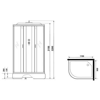 Душевая кабина Niagara Classic 120х90 R (NG-33294-14RG) с гидромассажем 10