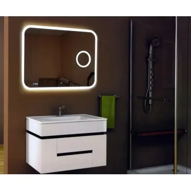 Зеркало Relisan Constance (Гл000024353) (80 см) с LED подсветкой, увеличением и часами 0