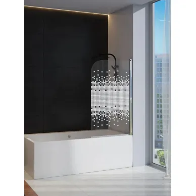 Шторка для ванны Teymi Solli (T00203) 85х140, прозрачное с мозаикой 7