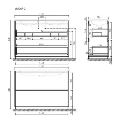 Тумба для ванной Sancos Libra Floor LB120F-2W напольная, 119 см, белый глянцевый 6