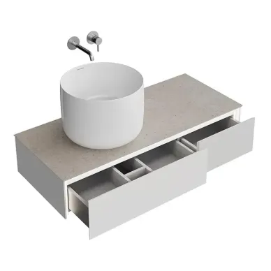 Kerama Marazzi Magica Тумба подвесная, 115.4х48.5х22см., 2 ящика, цвет: утренний серый матовый MA.120.2\MGR.M 6