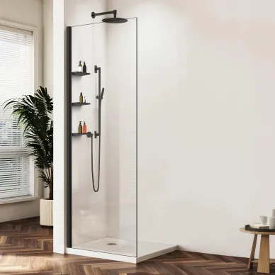 Душевая перегородка Vincea Walk-In VSW-1HWS120CLB 120x200 см, профиль чёрный/стекло прозрачное 0