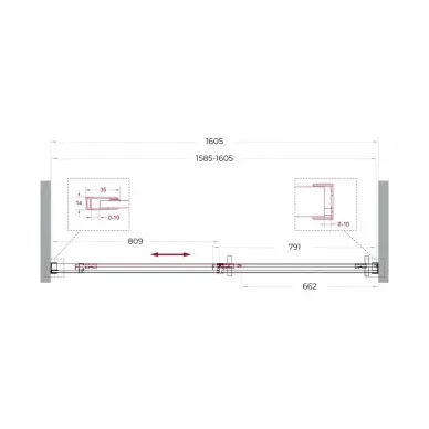 Душевая дверь BelBagno Soft Close-1 SOFT_CLOSE-1-BF-1-160-C-GM 160 см, оружейная сталь/прозрачное стекло 5