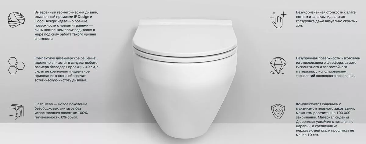 Чаша подвесного унитаза Am.Pm Spirit V2.0 FlashClean (C701700WH) купить в Москве