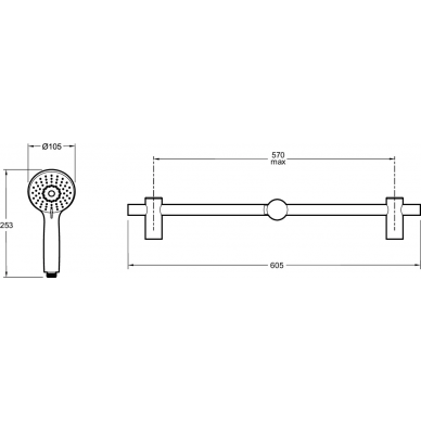 Душевой гарнитур Jacob Delafon Oscar (E29848-BL) черный 3