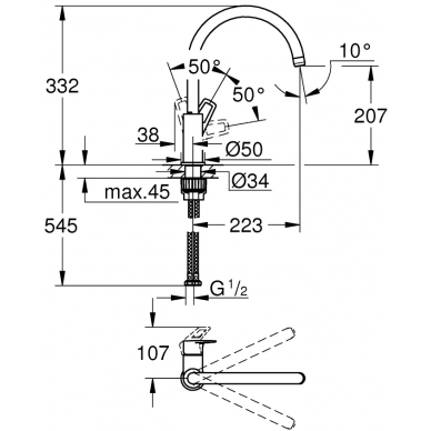 Смеситель для кухни Grohe BauLoop New (31232001) 1