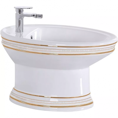 Биде напольное CeramaLux Lux Classic (4285) (с золотым орнаментом) 0