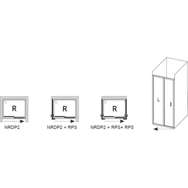 Душевая дверь Ravak Rapier NRDP2 R (0NNA0U0PZ1) (100 см) стекло прозрачное, профиль сатин 6