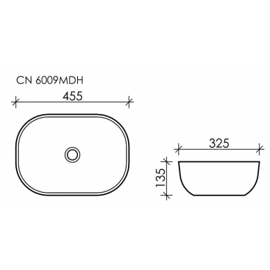 Раковина накладная Ceramicanova Element (CN6009MDH) (45.5 см) тёмный антрацит матовый 9