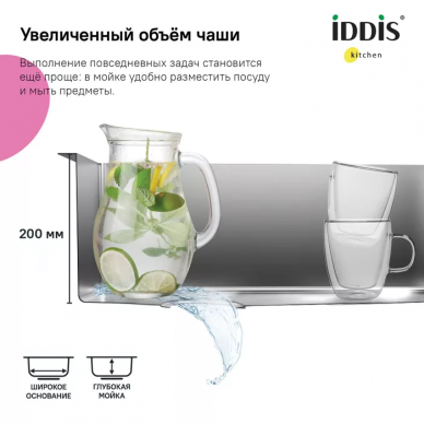 Мойка кухонная Iddis Edifice (EDI21G0i77) 	графит 9