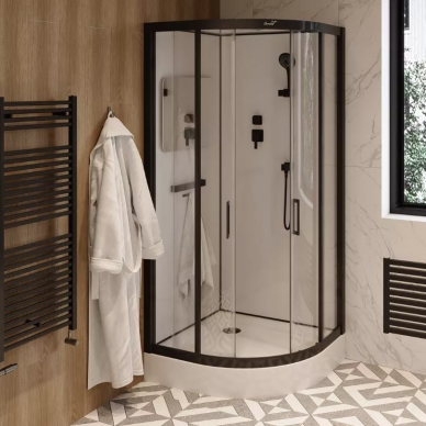 Душевая кабина Cerutti SPA Viva (VIVA101B) (100х100) профиль чёрный/прозрачное стекло 8