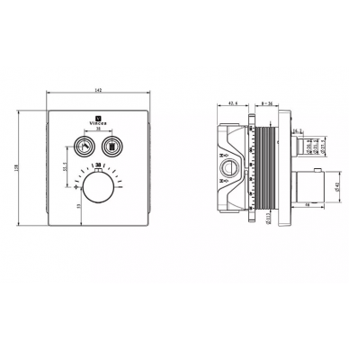 Душевая система Vincea Inspire (VSFW-3I21T1RMB) встраиваемая термостатическая, двухрежимная, чёрный матовый 12