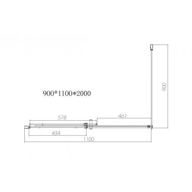 Душевой уголок Vincea Dice (VSR-4D9011CLB) 110x90х200 см, профиль чёрный/стекло прозрачное 3