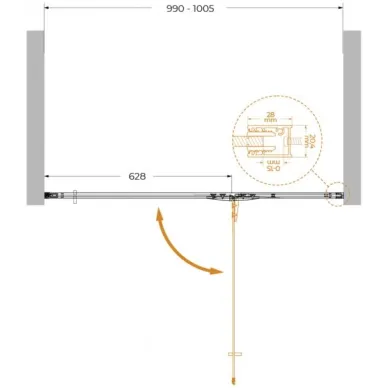Душевая дверь Cezares Liner B-12 (LINER-B-12-100-C-Cr-R) правая, 100 см, хром/прозрачное стекло 6