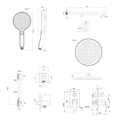 Душевая система  IDDIS Optima Home OPHBL02i67 черная 7