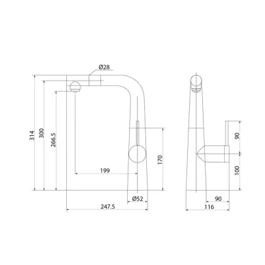 Смеситель для кухни Iddis Pure PURSBPFi05 с фильтром и выдвижным изливом, хром 5