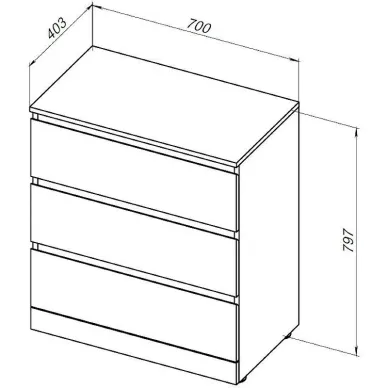 Комод Aquanet  Сканди 302549 70 см, дуб эдгрейн 6
