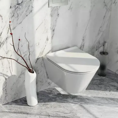 Kerama Marazzi Plaza Modern Унитаз подвесной, безободковый, цвет: белый глянцевый PLMR.wc.02 5