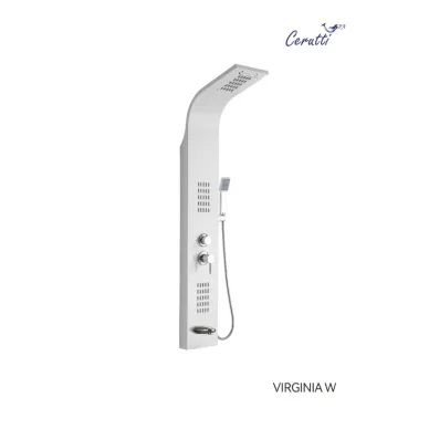 Душевая панель Cerutti SPA Virginia W СТ9990 с гидромассажем, с изливом, белая 1
