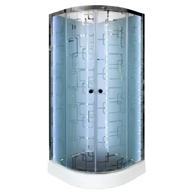 Душевая кабина DTO EM EM1510NLED+GM 100x100x208 см, без крыши, с гидромассажем и LED подсветкой 0