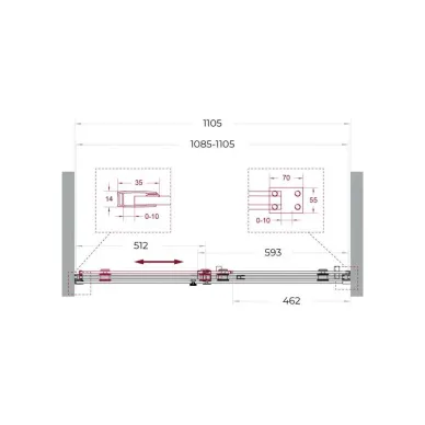 Душевая дверь BelBagno Soft Close-2 SOFT_CLOSE-2-BF-1-110-C-Cr 110 см, хром/прозрачное стекло 4
