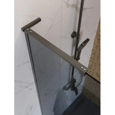 Душевая перегородка BelBagno Uno UNO-L-1-TB-110-GR-GM 110х200 см, профиль оружейная сталь/стекло тонированное 1