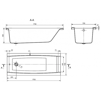 Акриловая ванна Santek Санторини 170х70 (1WH302487) 4