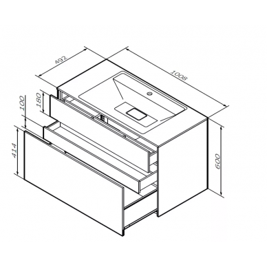 Тумба для ванной Am.Pm Inspire V2.0 (M50AFHX1003WM) (100 см) белый матовый 6