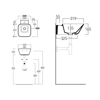 Раковина Simas Wave (WA 07) (33 см) 1