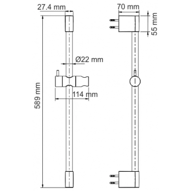 Душевая штанга Wasserkraft Wiese 8400 (A192) (58.9 см) 1
