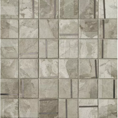 Kamu Grey Metal Mosaico Brillante 30x30 0