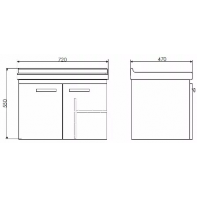 Тумба для ванной Comforty Рига-70 (72x55x47 см), дуб сонома 9