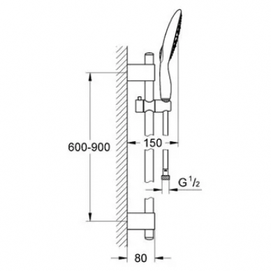 Душевой гарнитур Grohe Power and Soul 160 (27749000) 5