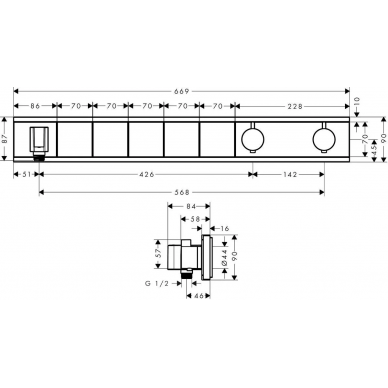 Термостат для душа Hansgrohe RainSelect (15358600) черный/хром 1
