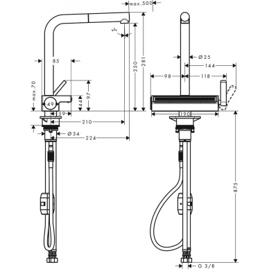 Смеситель для кухни Hansgrohe Aquno Select M81 (73836000) хром 8