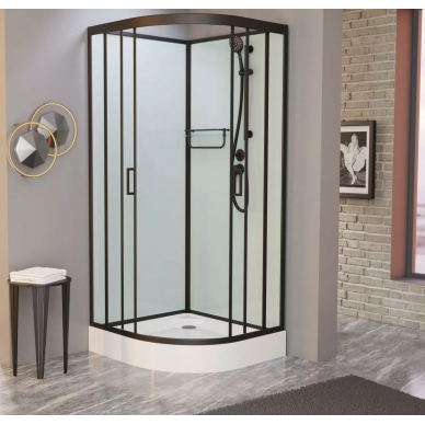 Душевая кабина Frank 400 (F408 Black) без крыши, 80х80х215 см 5