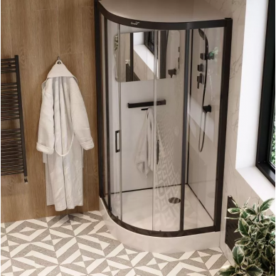 Душевая кабина Cerutti SPA Viva (VIVA91B) (90х90) профиль чёрный/прозрачное стекло 7