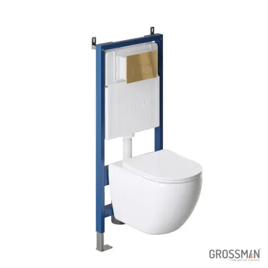Инсталляция для подвесного унитаза Grossman 900.K31.01.000+клавиша 700.K31.02.300.300+унитаз GR-4411S 12