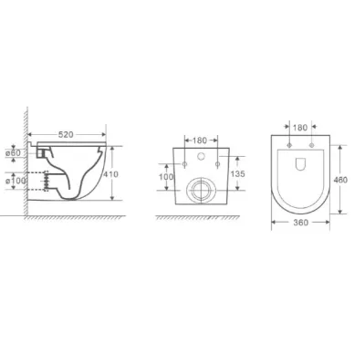 Инсталляция Welt Wasser AMBERG 350 ST + HEIMBACH 043 MT-BL + Amberg RD-CR в комплекте с унитазом, безободковый, с сидением микролифт 5