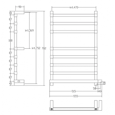 Полотенцесушитель электрический Margaroli 864 BOX (хром) 1